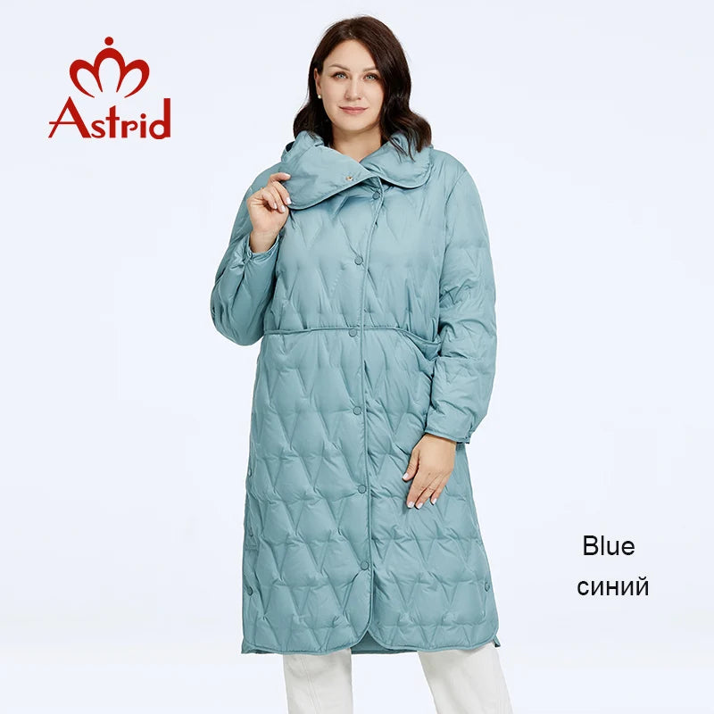 Astrid 2023 Plus Size Women's Winter Parka – Thick Bio Down Hooded Quilted Coat
