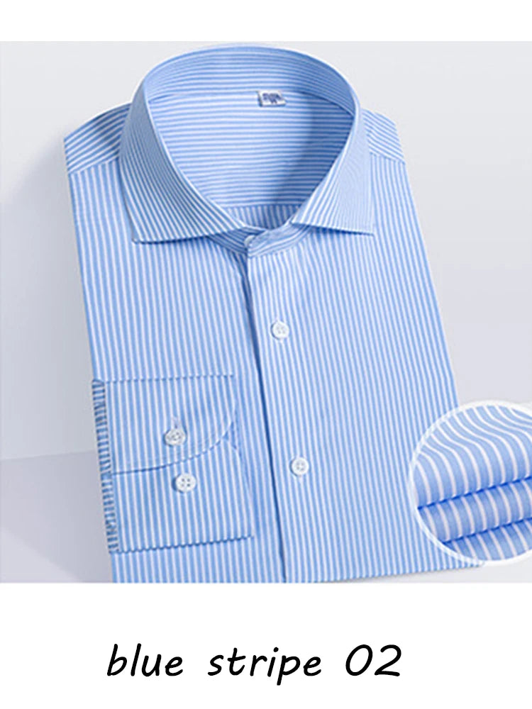 Luxury Dark Brown Chalk Stripe Shirt for Men – Tailor-Made Cotton Business Dress Shirt