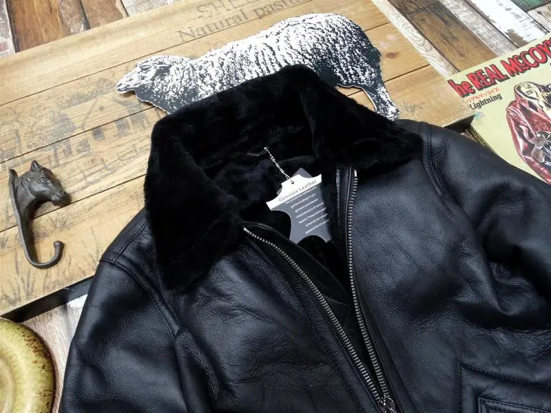 AYUNSUE 2022 Genuine Sheepskin Winter Jacket Male Leather Jackets Black Warm Nature Real Sheep Fur Coat Men Clothes Veste Homme