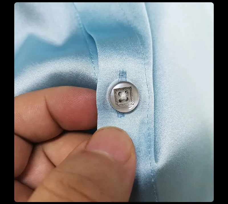 Multi color solid natural silk shirts short sleeve business shirt cheap chemise homm camiseta masculina vetement homme LT1498