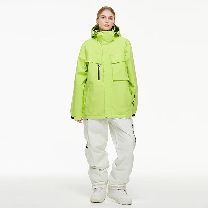 New Men Women Snow Clothes Snowboarding Suit Winter Windproof Waterproof Warm Ski Suit for Couple Jacket Pants Set Multi Color