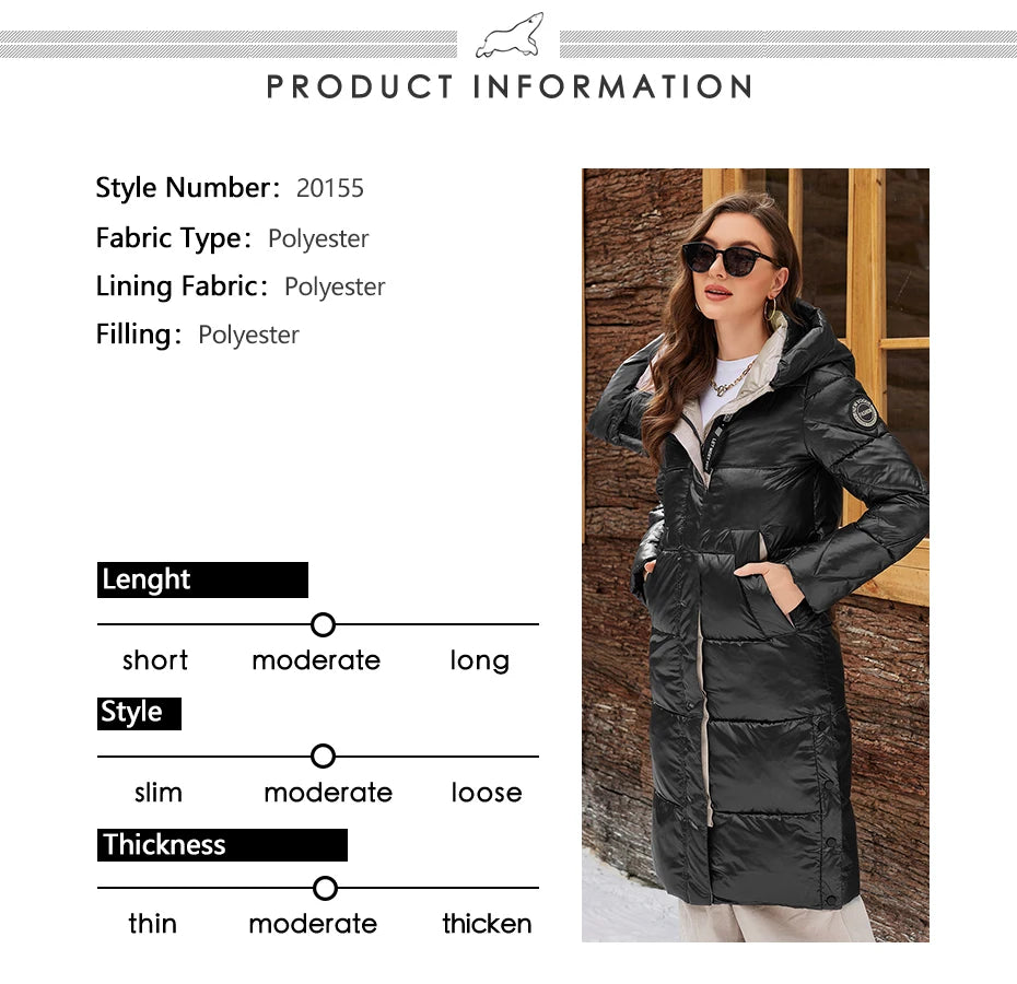 ICEbear 2024 Winter Fashionable Jacket Women's Hooded Warm Parkas Puffer Jackets Hight Quality Female Quilted Coat  GWD20155D