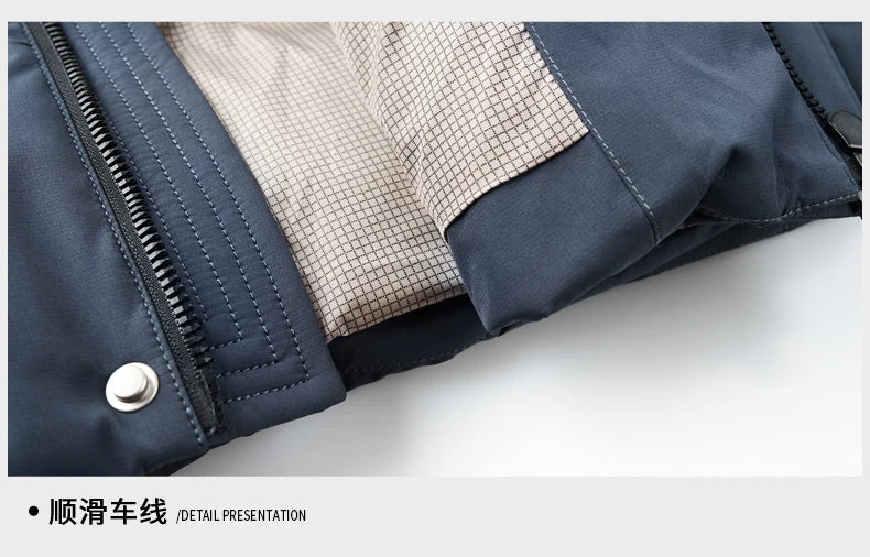 Real 85% Goose Down Jacket Men 2025 Winter Warm Puffer Coat Luxury Hood Thermal Outdoor Jacket Goose Down Parkas Zipper Clothes