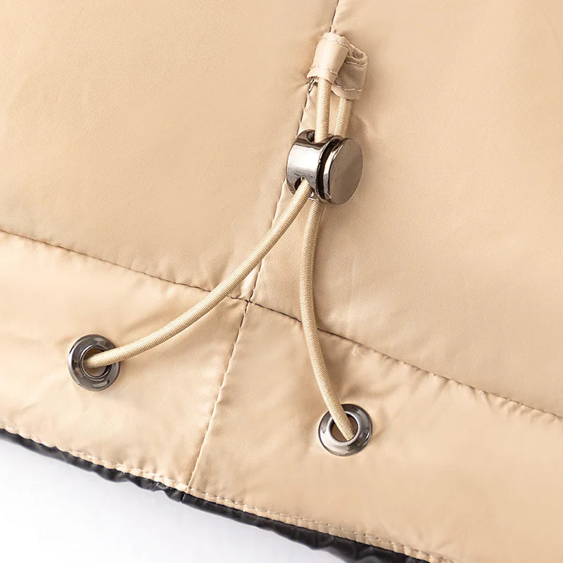 CA-39 In Stock Hooded Zip Covered Button Sleeveless Clothes White Duck Down Puffer Jacket Vest Down Vest Puffer Vest