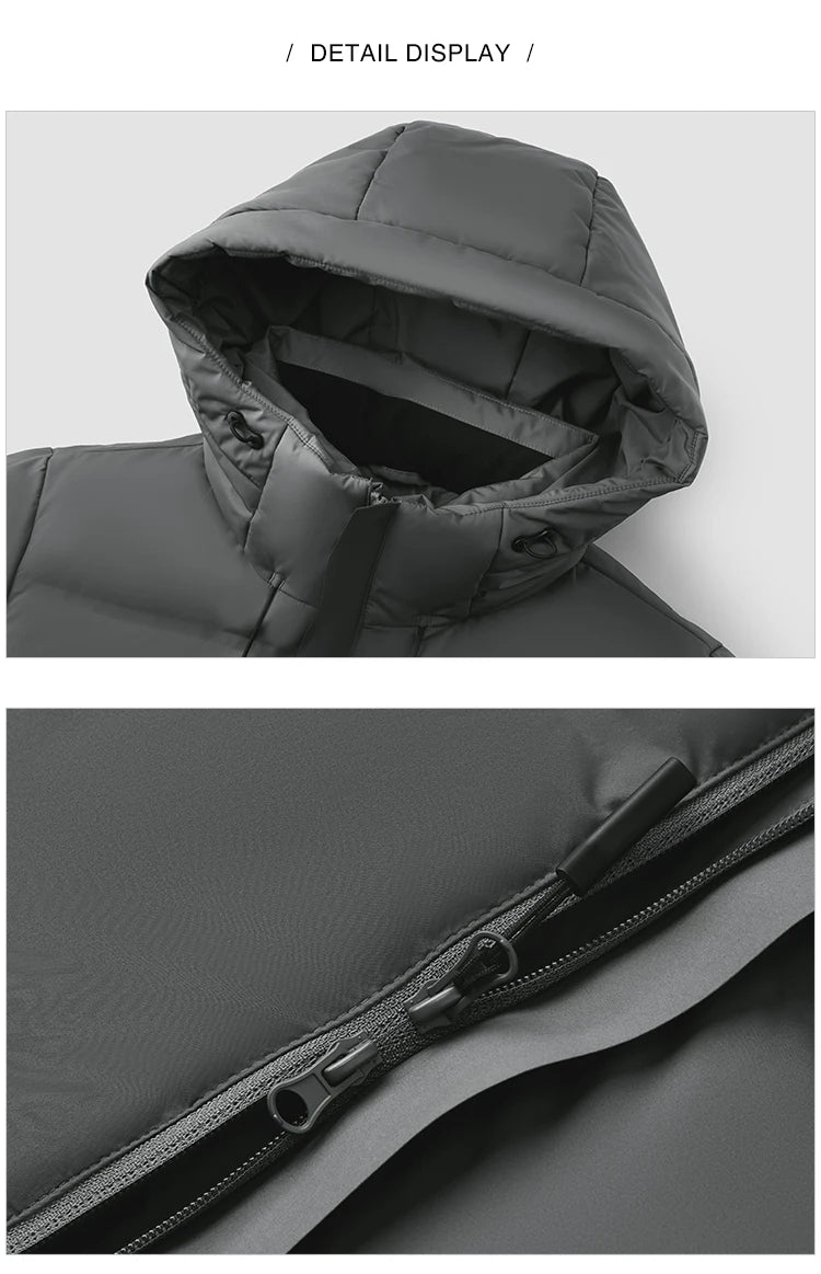 Semir Down Jacket Men Long Hooded Loose Simple Versatile 2025 Winter Man Clothes Winter Outerwear