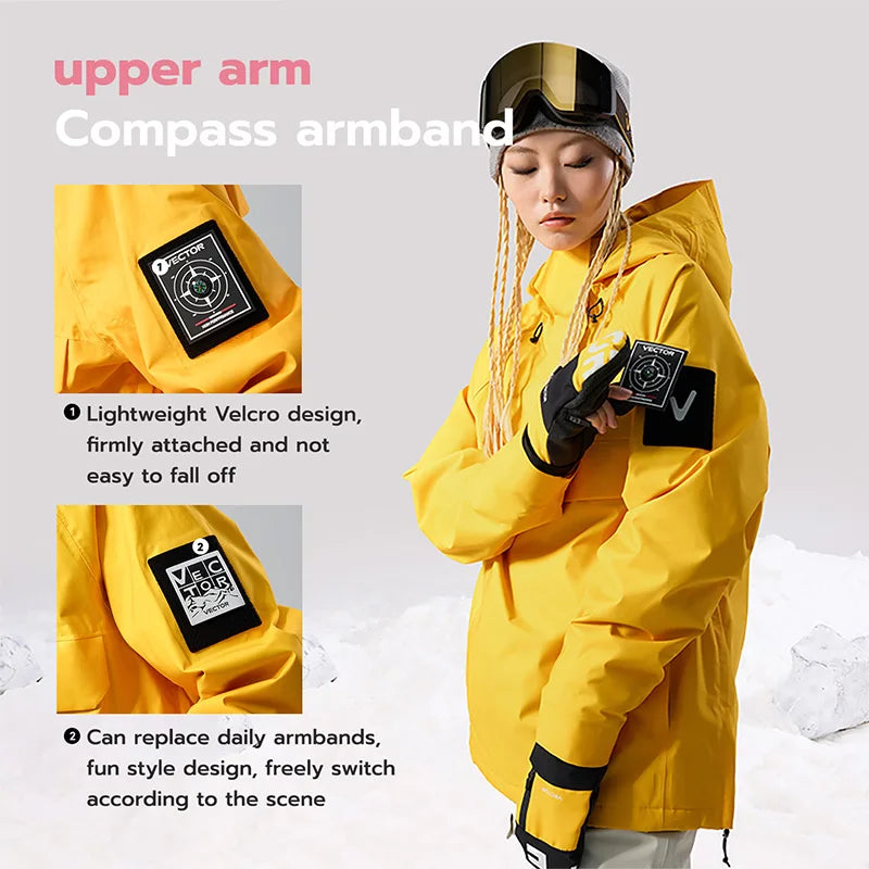 VECTOR Brand Adult Ski Wear Women Man Hooded Sweater Trend Ski Wear Thickened Warmth and Waterproof Equipment Jacket Women