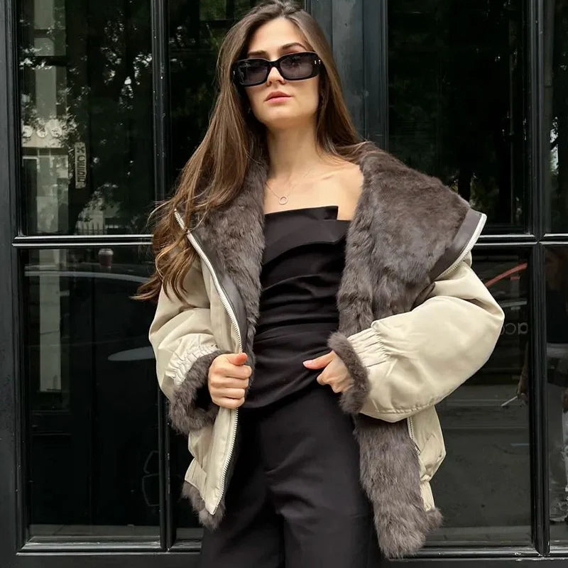 Women's Winter Jacket 2025 New Hot Natural Real Rabbit Fur Parka Coat Luxury Female With Warm Outerwears Fashion Trend Clothes