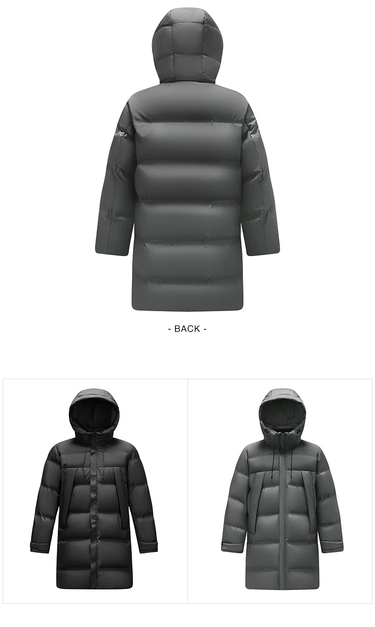 Semir Down Jacket Men Long Hooded Loose Simple Versatile 2025 Winter Man Clothes Winter Outerwear