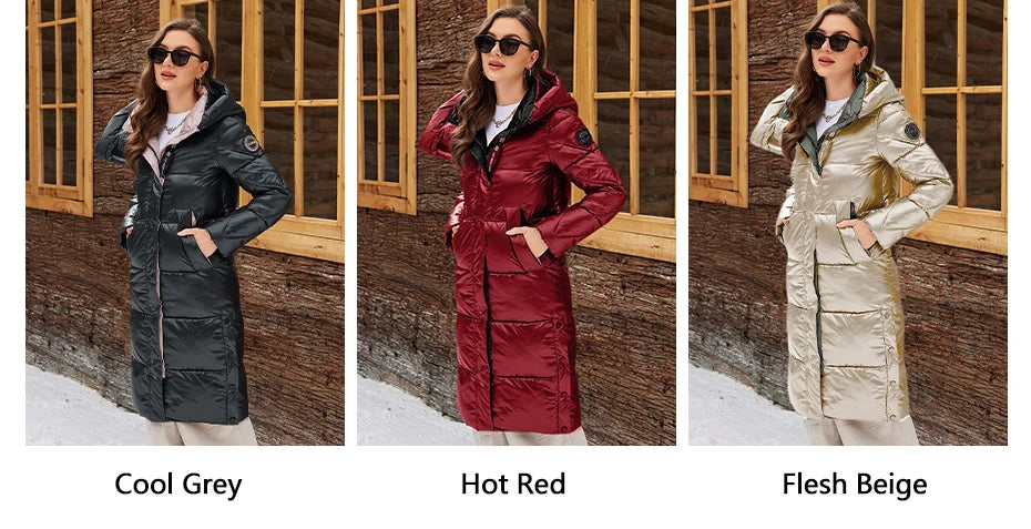 ICEbear 2024 Winter Fashionable Jacket Women's Hooded Warm Parkas Puffer Jackets Hight Quality Female Quilted Coat  GWD20155D