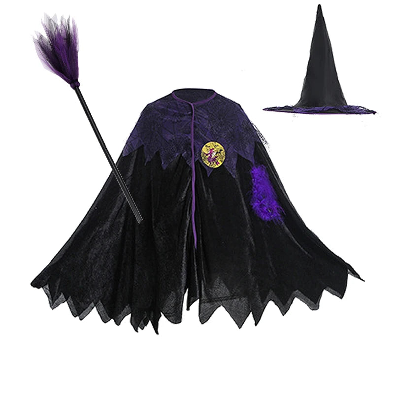 6 Styles Girls Halloween Witch Costume Kids Cosplay Bat Ghost Bride Little Red Riding Hood Dress Kids Carnival Party Clothes