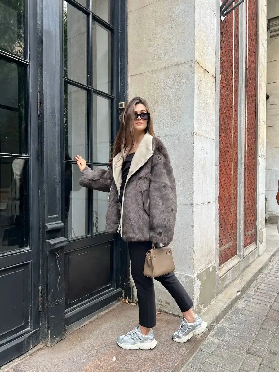 Women's Winter Jacket 2025 New Hot Natural Real Rabbit Fur Parka Coat Luxury Female With Warm Outerwears Fashion Trend Clothes