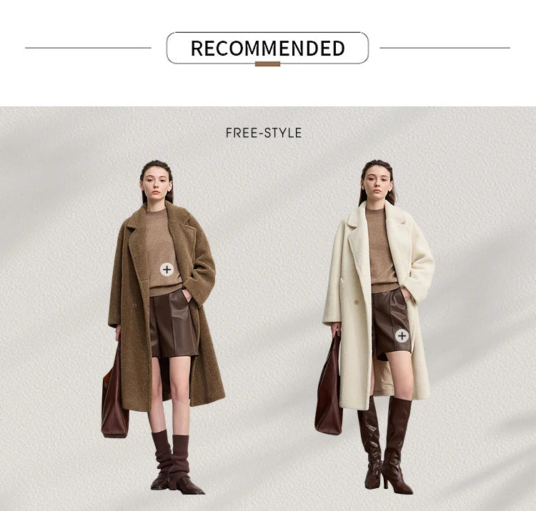 Amii 2025 Winter Minimalist Double-Breasted Women's Fur Coat – Loose, Warm & Elegant Long Jacket