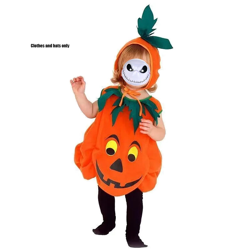 2025 Cosplay Pumpkin Jumpsuit Baby Girls Boys Halloween Costume Sets Carnival Party Clothes Baby Girl Set Holiday Gifts