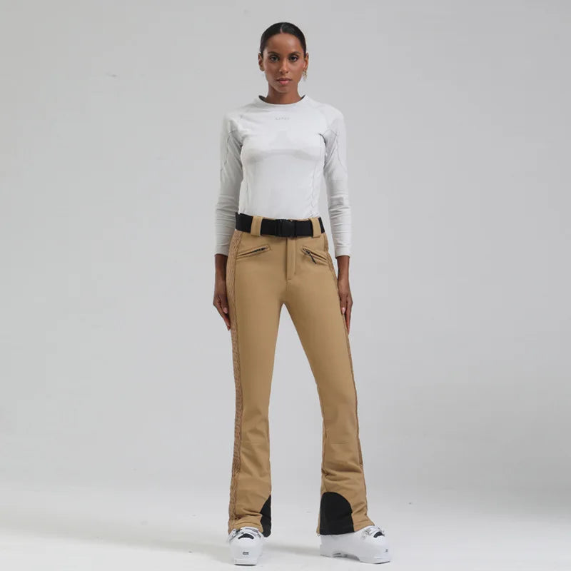 Female Slim Skiing Pants Outdoor Windproof Warm Snow Trousers New Elasticity Women Snowboard Clothes Winter Waterproof Britches