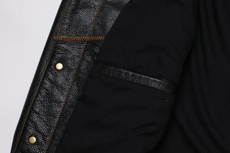 Classical 506 Denim Genuine Leather Jacket Man Casual Natural Cowhide Clothes Slim Fashion Coat High Quality Clothing