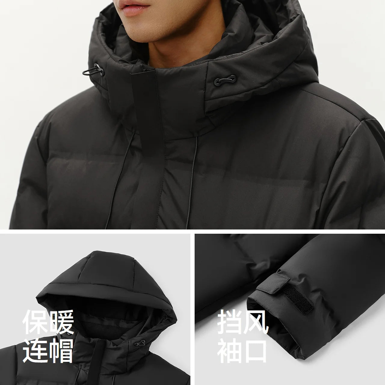Semir Down Jacket Men Long Hooded Loose Simple Versatile 2025 Winter Man Clothes Winter Outerwear