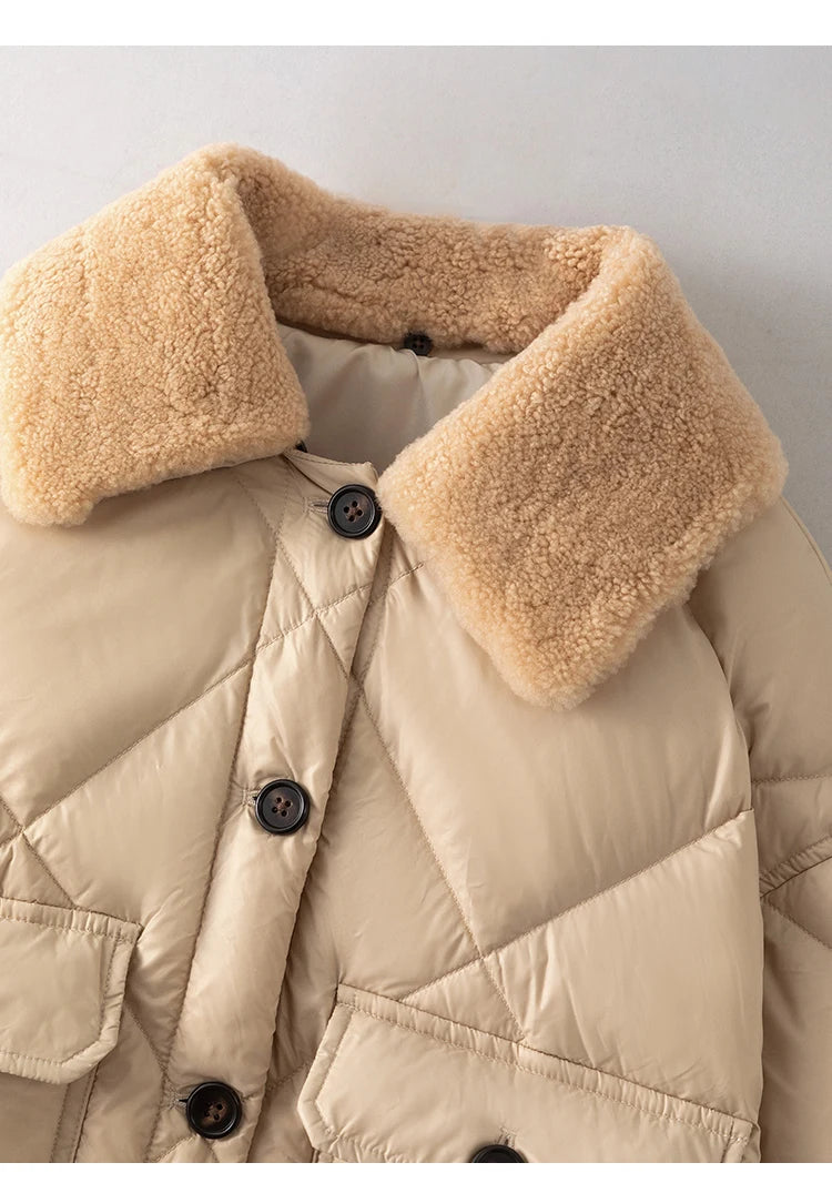 CA-42 High Quality Single Breasted Fur Collar 90% Duck Down Coat Clothes Women Down Coats For Winter Women's Down Coats