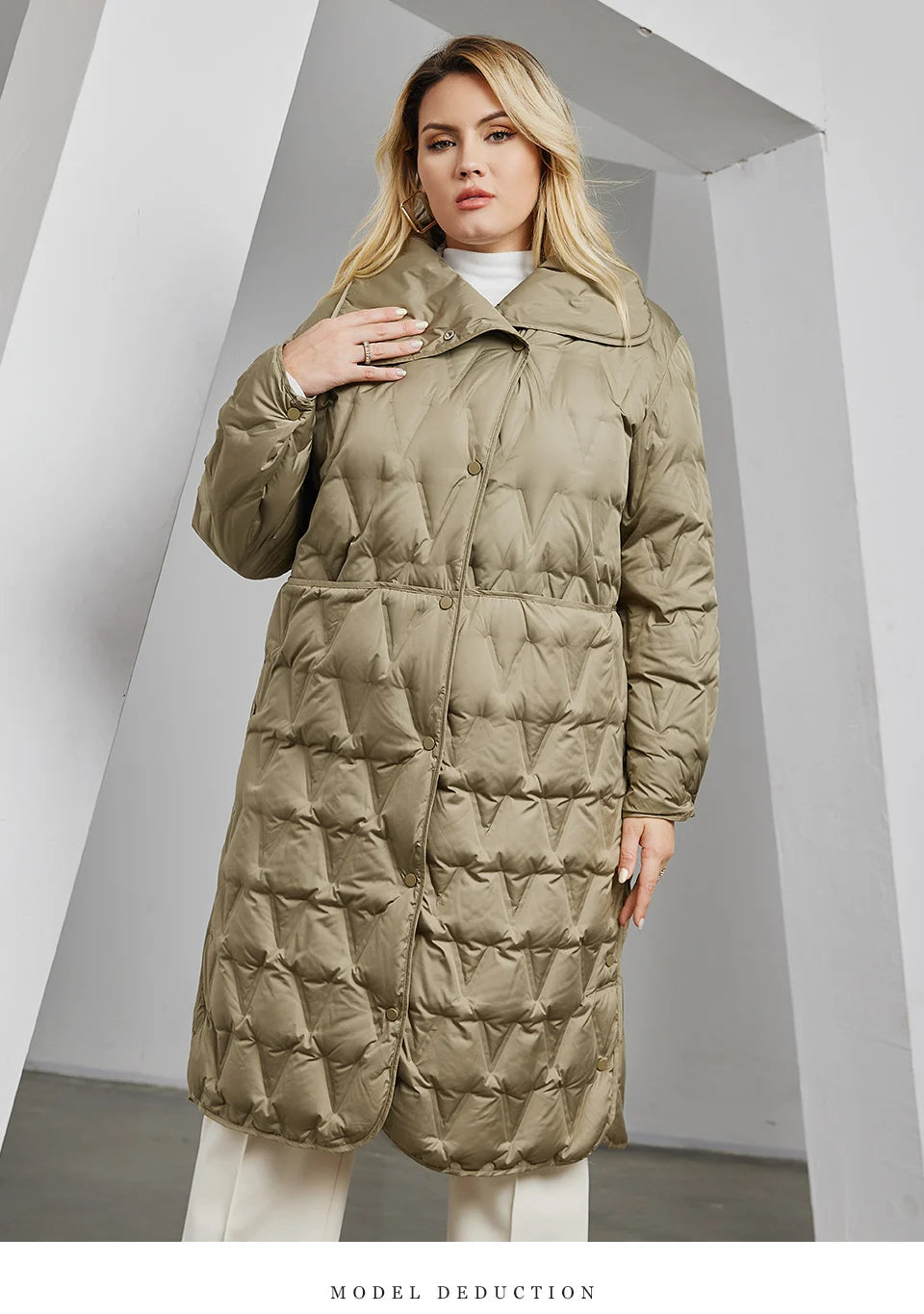 Astrid 2023 Plus Size Women's Winter Parka – Thick Bio Down Hooded Quilted Coat