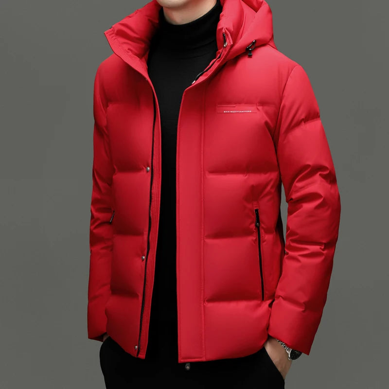 Real 85% Goose Down Jacket Men 2025 Winter Warm Puffer Coat Luxury Hood Thermal Outdoor Jacket Goose Down Parkas Zipper Clothes