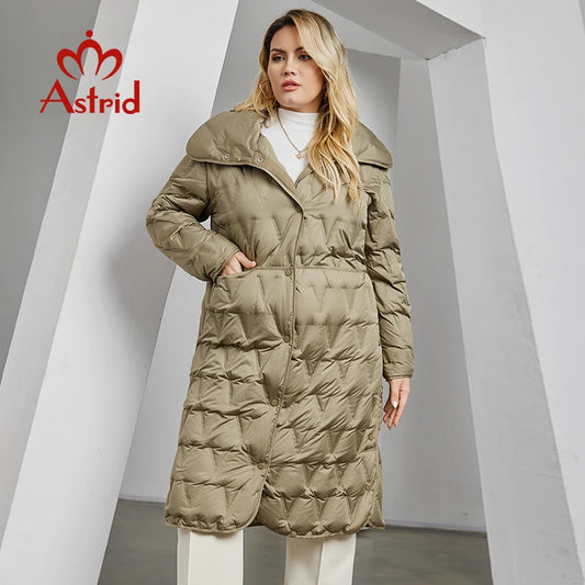 Astrid 2023 Plus Size Women's Winter Parka – Thick Bio Down Hooded Quilted Coat