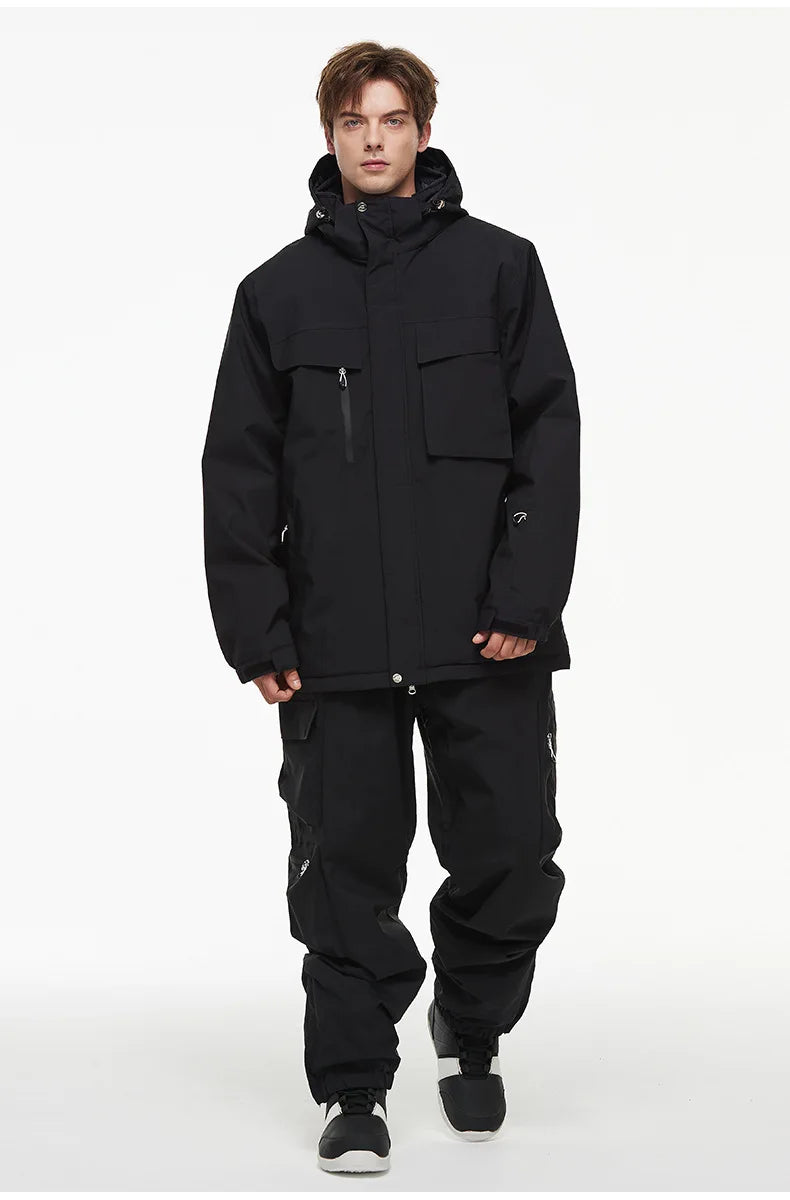 New Men Women Snow Clothes Snowboarding Suit Winter Windproof Waterproof Warm Ski Suit for Couple Jacket Pants Set Multi Color