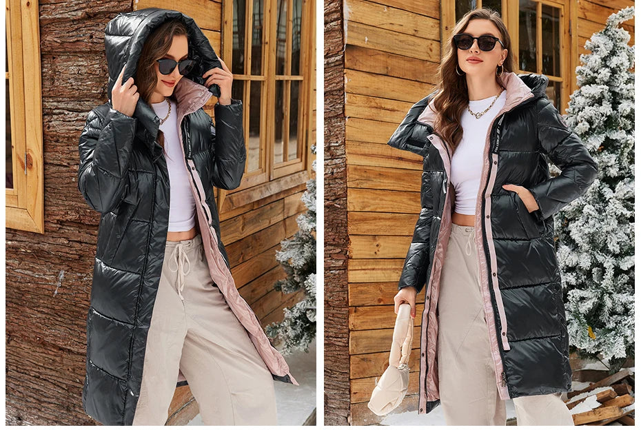 ICEbear 2024 Winter Fashionable Jacket Women's Hooded Warm Parkas Puffer Jackets Hight Quality Female Quilted Coat  GWD20155D
