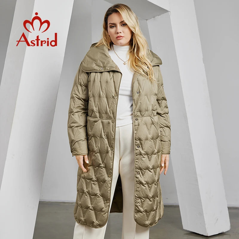 Astrid 2023 Plus Size Women's Winter Parka – Thick Bio Down Hooded Quilted Coat
