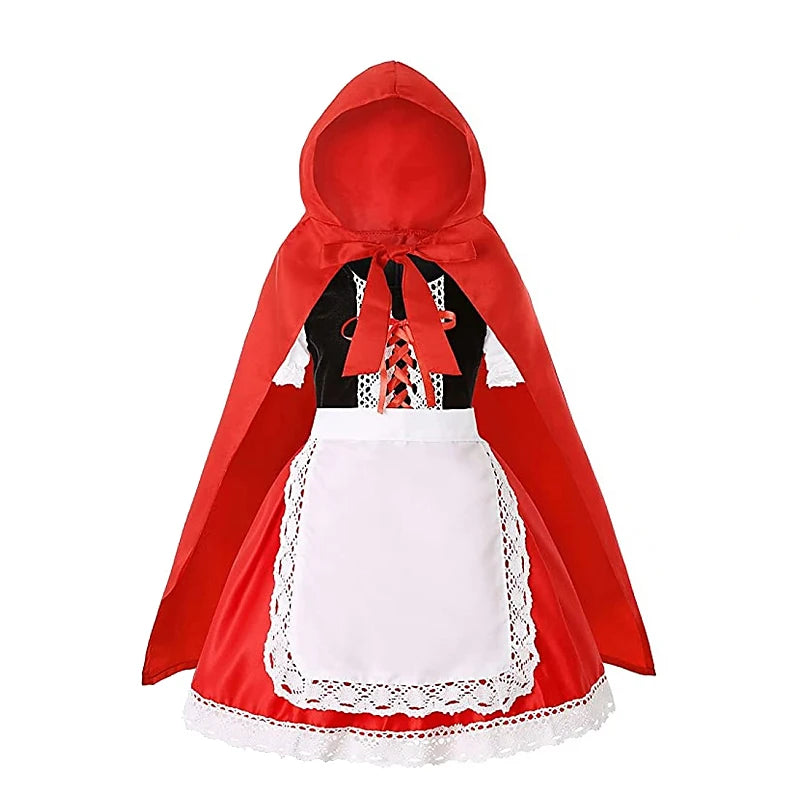 6 Styles Girls Halloween Witch Costume Kids Cosplay Bat Ghost Bride Little Red Riding Hood Dress Kids Carnival Party Clothes