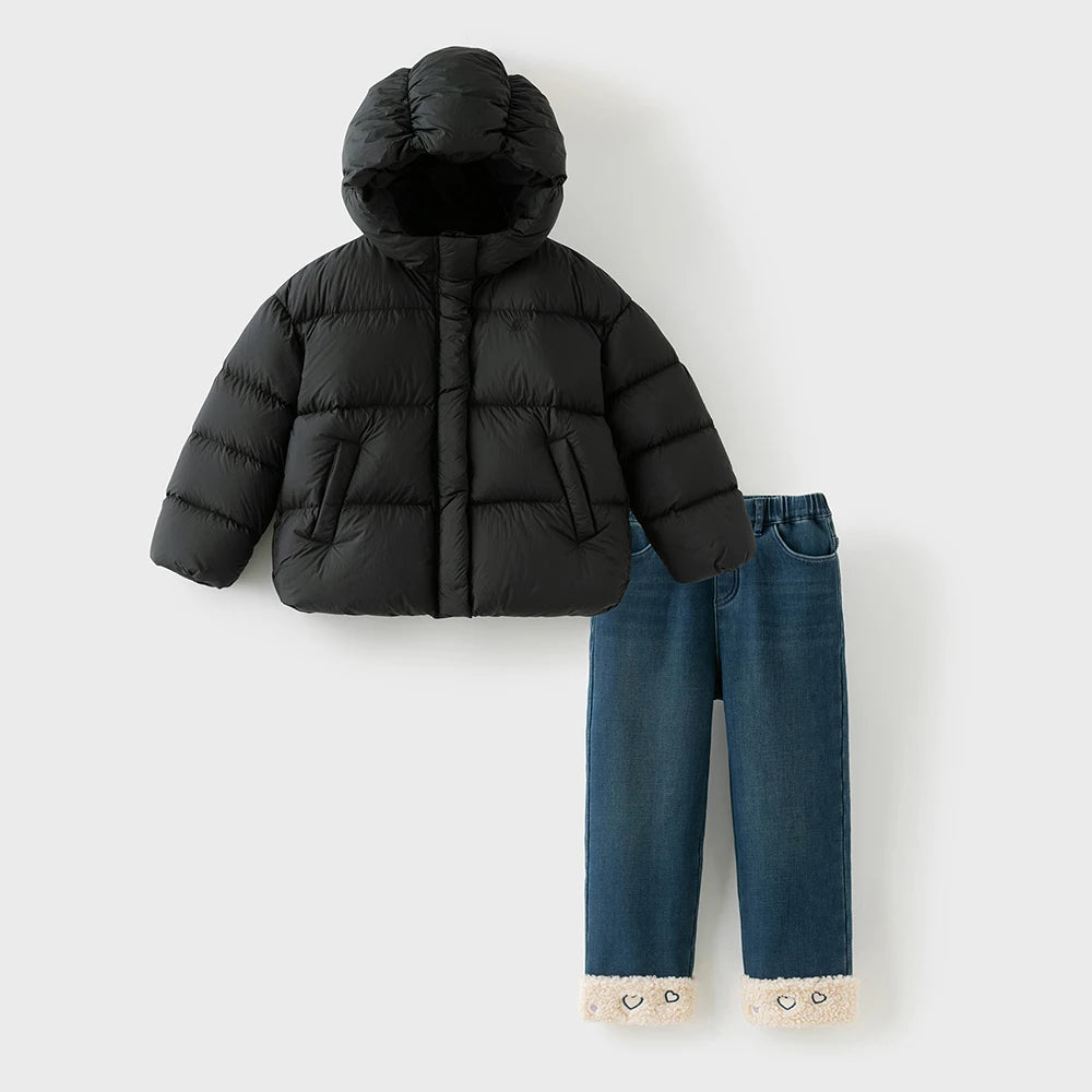 Dave Bella Girls Thicken White Down Parka Jacket Children Winter Warm Down Coats Waterproof Outdoor Outwear Clothes DK4254033