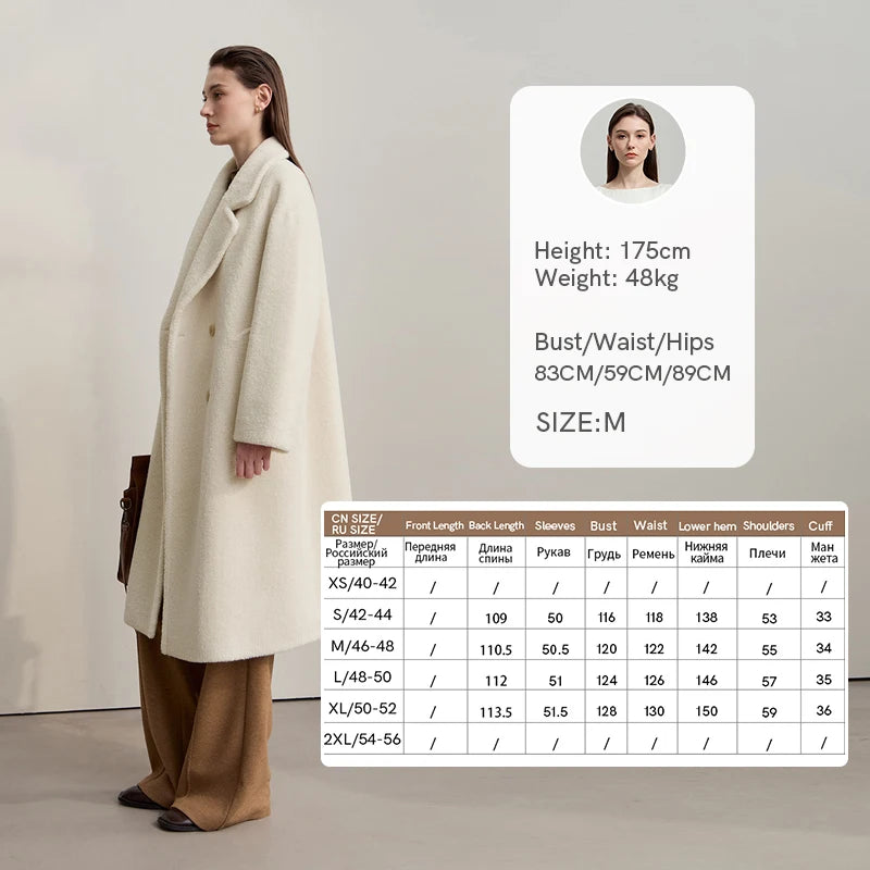 Amii 2025 Winter Minimalist Double-Breasted Women's Fur Coat – Loose, Warm & Elegant Long Jacket