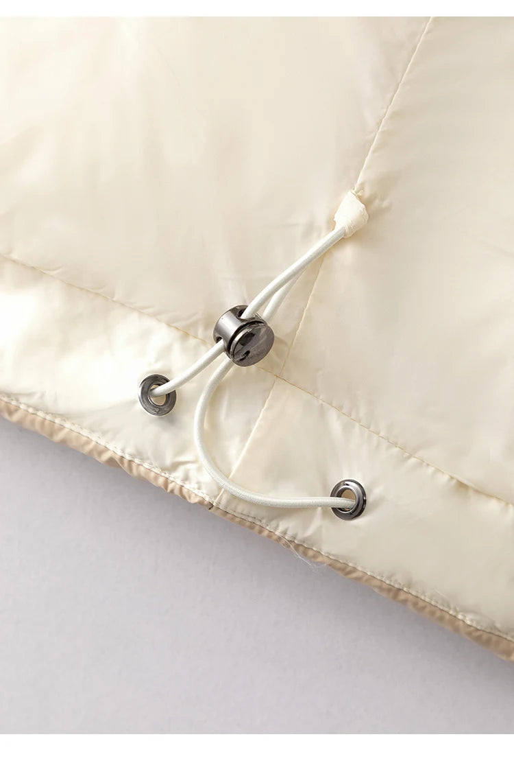 CA-39 In Stock Hooded Zip Covered Button Sleeveless Clothes White Duck Down Puffer Jacket Vest Down Vest Puffer Vest