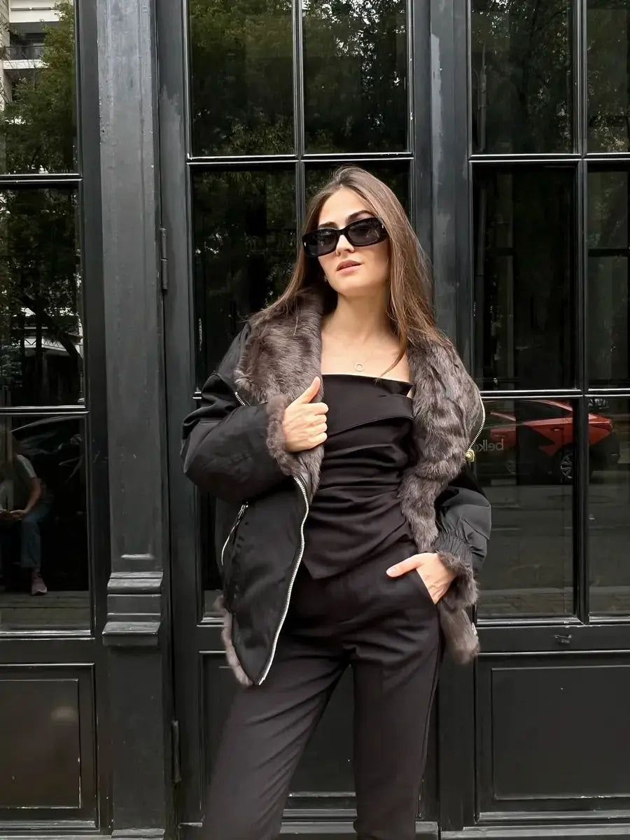 Women's Winter Jacket 2025 New Hot Natural Real Rabbit Fur Parka Coat Luxury Female With Warm Outerwears Fashion Trend Clothes