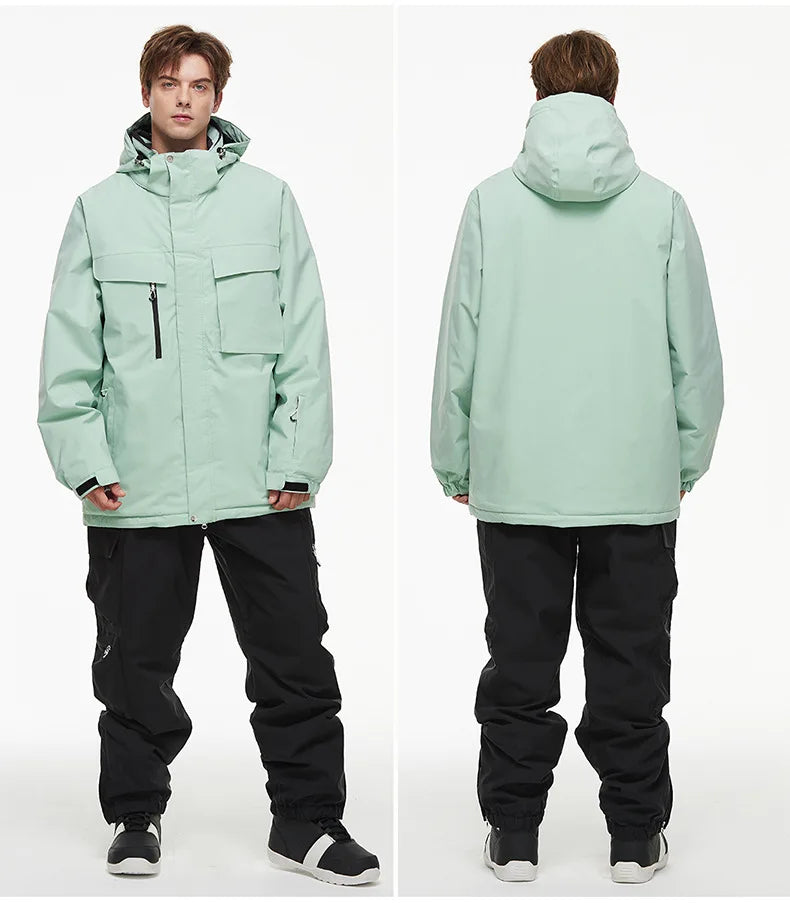 New Men Women Snow Clothes Snowboarding Suit Winter Windproof Waterproof Warm Ski Suit for Couple Jacket Pants Set Multi Color
