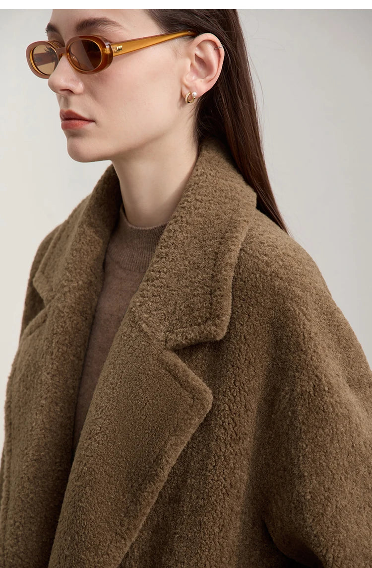 Amii 2025 Winter Minimalist Double-Breasted Women's Fur Coat – Loose, Warm & Elegant Long Jacket