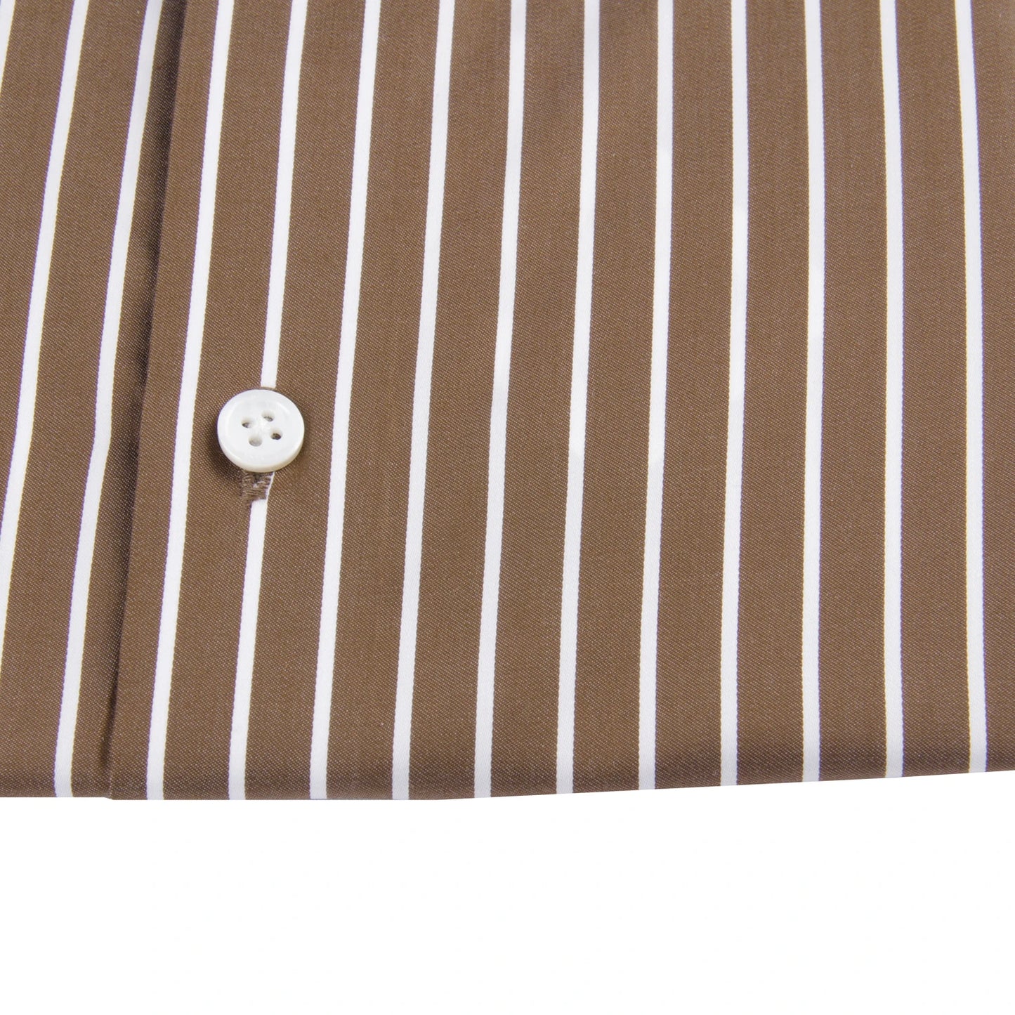Luxury Dark Brown Chalk Stripe Shirt for Men – Tailor-Made Cotton Business Dress Shirt