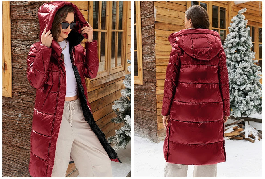 ICEbear 2024 Winter Fashionable Jacket Women's Hooded Warm Parkas Puffer Jackets Hight Quality Female Quilted Coat  GWD20155D