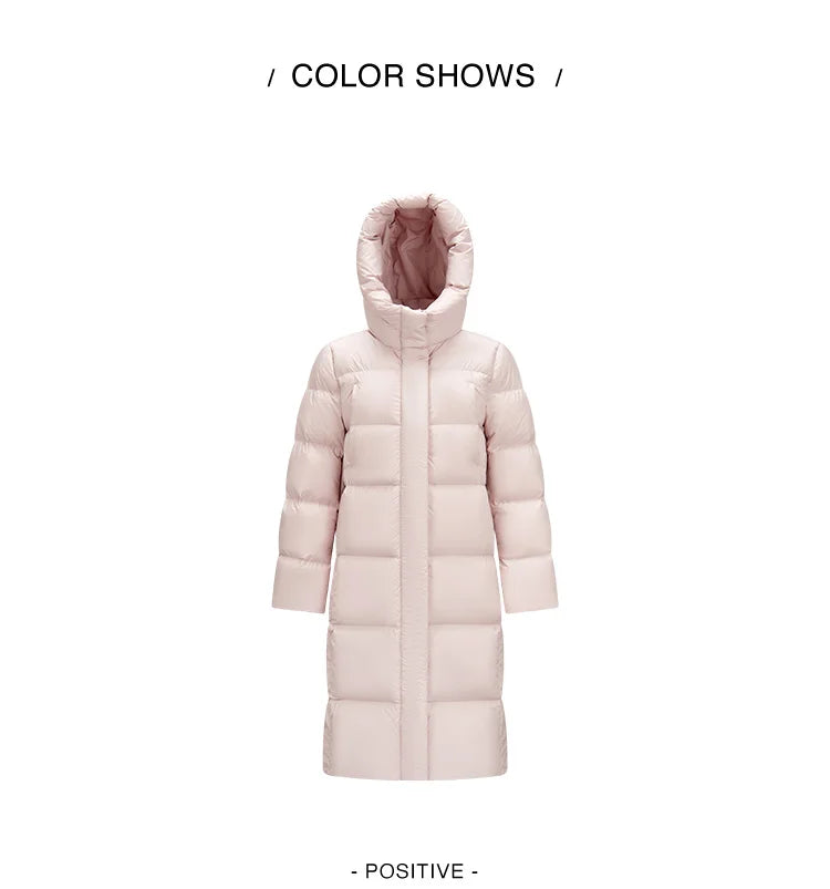 Semir Down Jacket Women Winter Long 90% Duck Down Waterproof Oil-proof Stain-proof 2025 New Solid Hooded winter woman clothes
