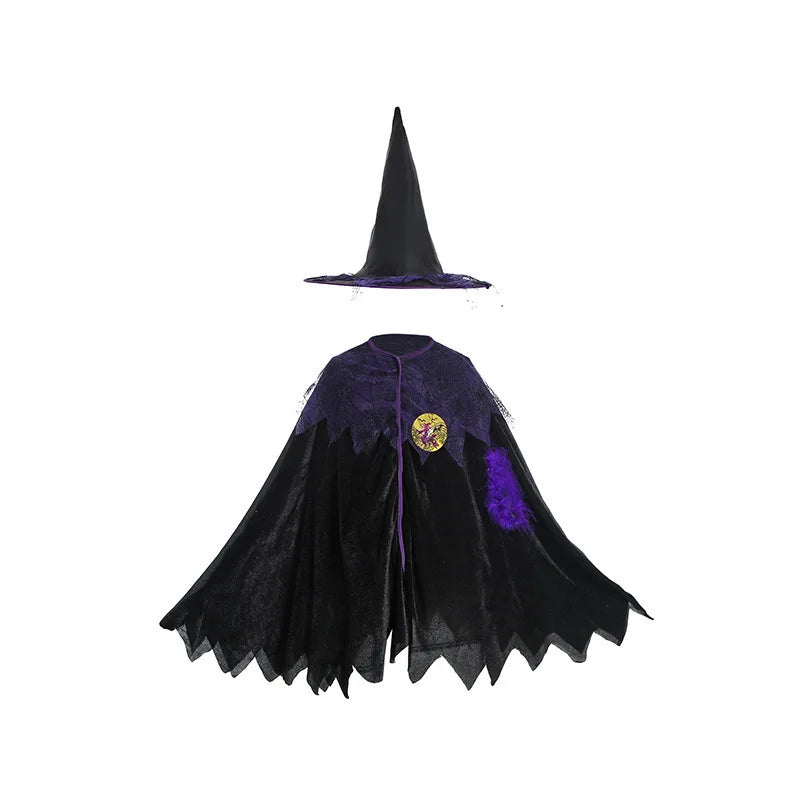 6 Styles Girls Halloween Witch Costume Kids Cosplay Bat Ghost Bride Little Red Riding Hood Dress Kids Carnival Party Clothes