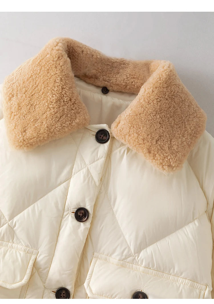 CA-42 High Quality Single Breasted Fur Collar 90% Duck Down Coat Clothes Women Down Coats For Winter Women's Down Coats