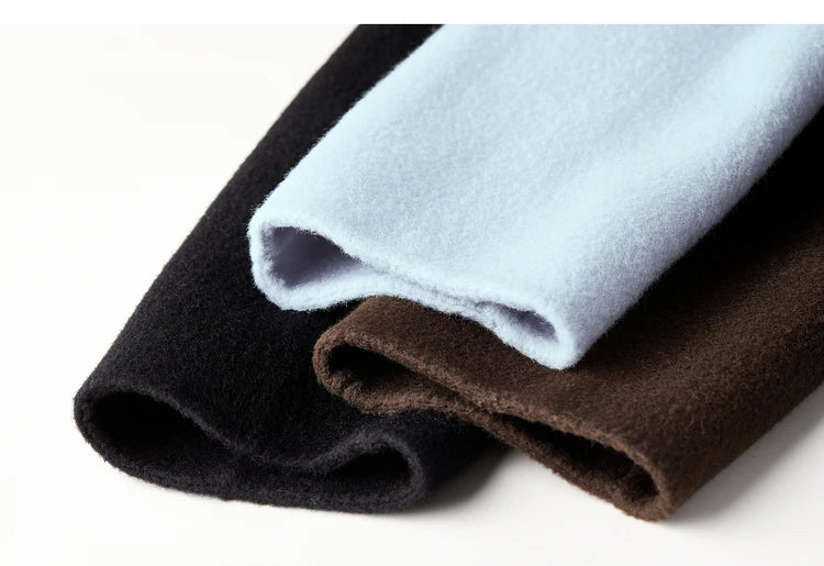 SENTUBILA Women's 100% Wool Long Coat Winter 2025 Classic Elegant Commuter Style Double-Faced Overcoat Ladies Clothes W54OA8780