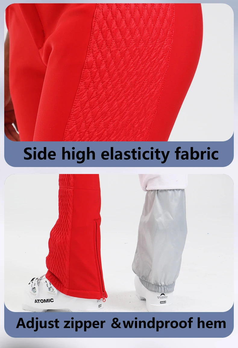 Female Slim Skiing Pants Outdoor Windproof Warm Snow Trousers New Elasticity Women Snowboard Clothes Winter Waterproof Britches