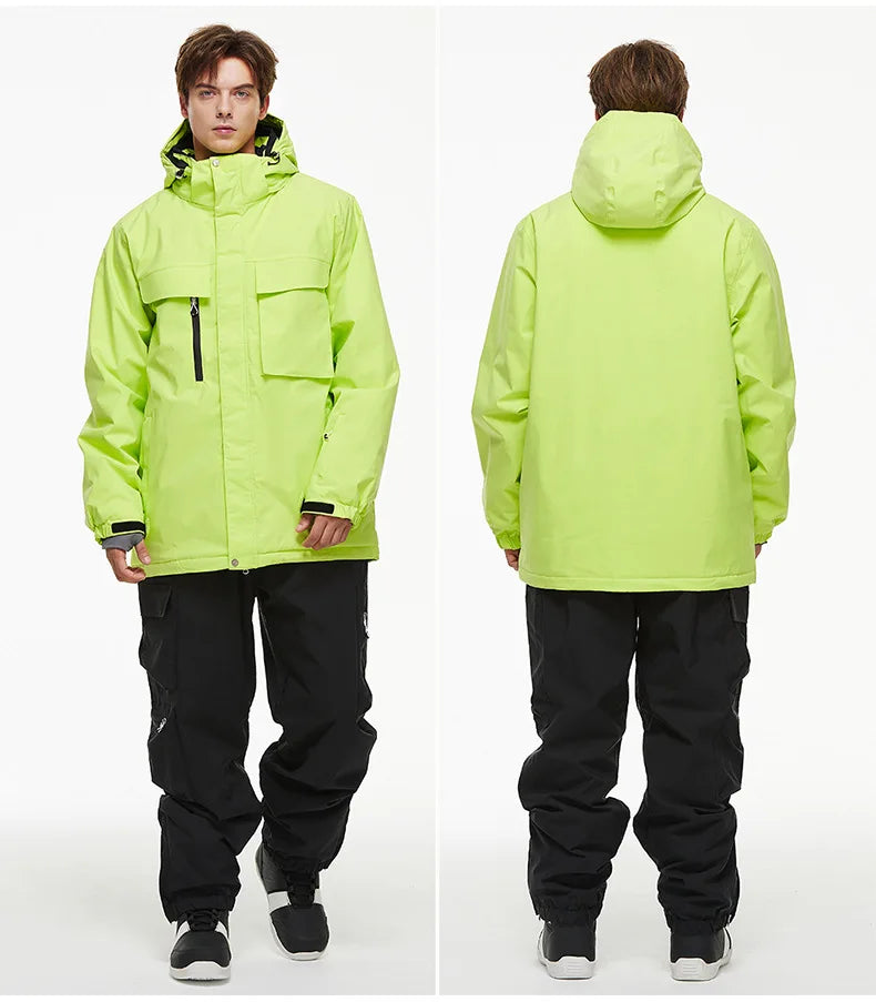 New Men Women Snow Clothes Snowboarding Suit Winter Windproof Waterproof Warm Ski Suit for Couple Jacket Pants Set Multi Color