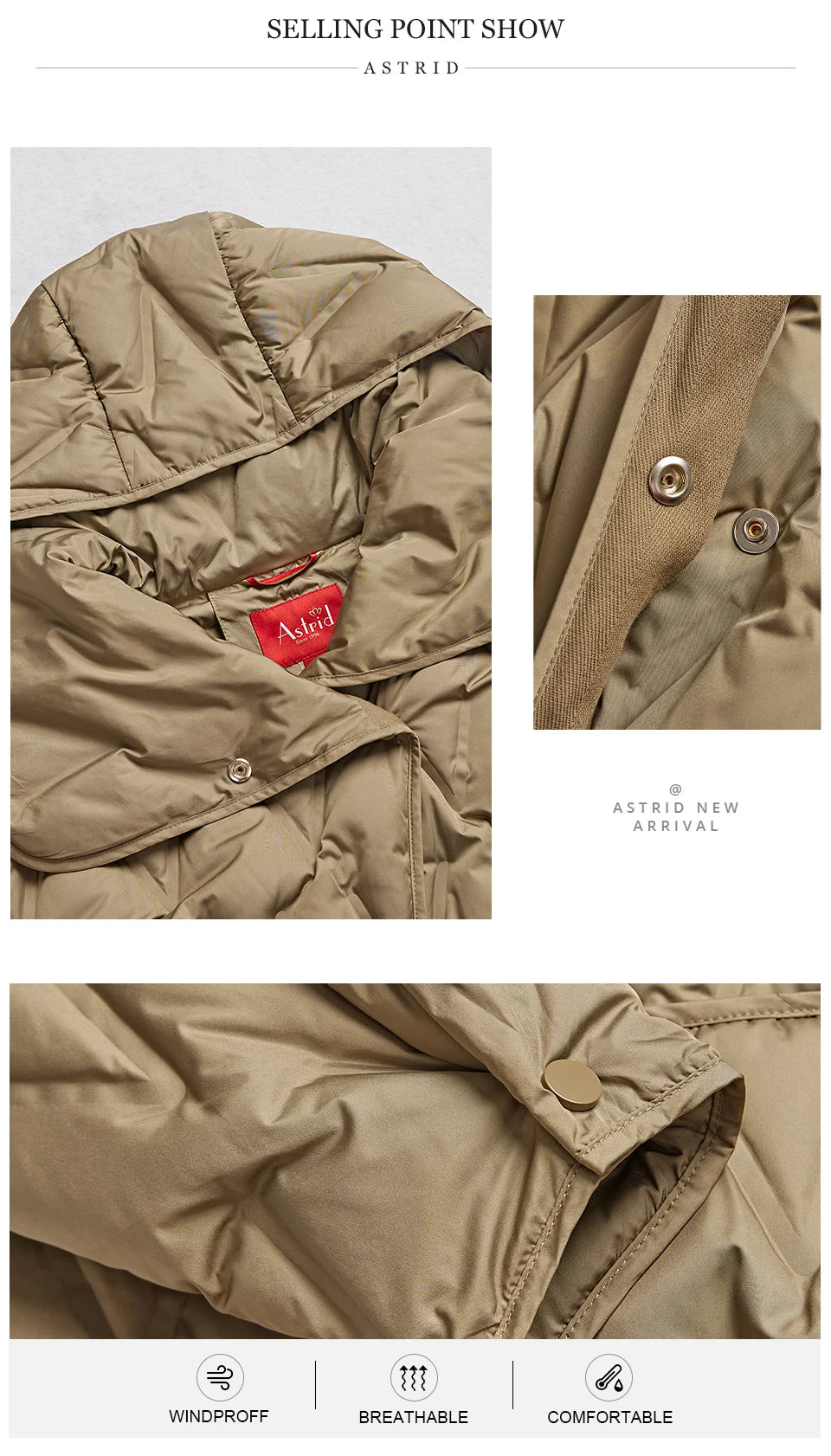 Astrid 2023 Plus Size Women's Winter Parka – Thick Bio Down Hooded Quilted Coat