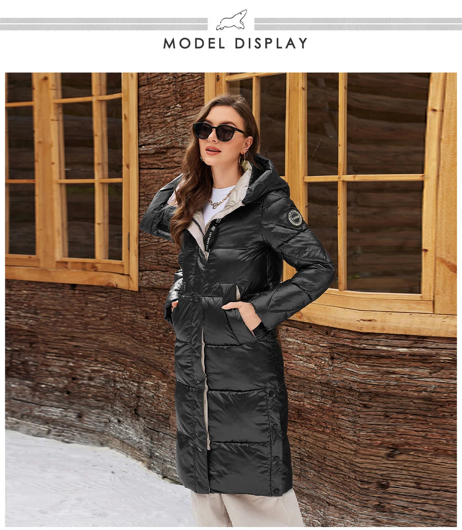 ICEbear 2024 Winter Fashionable Jacket Women's Hooded Warm Parkas Puffer Jackets Hight Quality Female Quilted Coat  GWD20155D