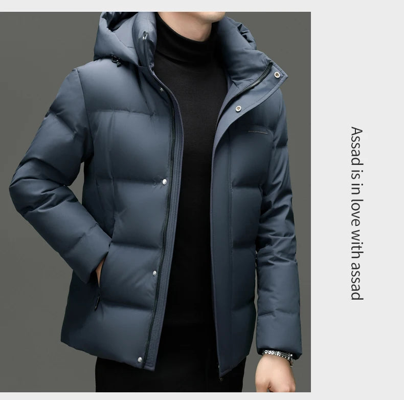 Real 85% Goose Down Jacket Men 2025 Winter Warm Puffer Coat Luxury Hood Thermal Outdoor Jacket Goose Down Parkas Zipper Clothes