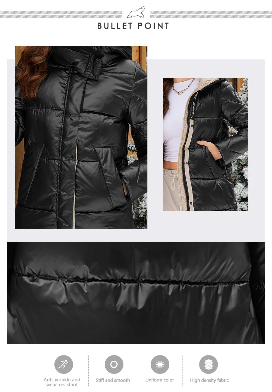 ICEbear 2024 Winter Fashionable Jacket Women's Hooded Warm Parkas Puffer Jackets Hight Quality Female Quilted Coat  GWD20155D