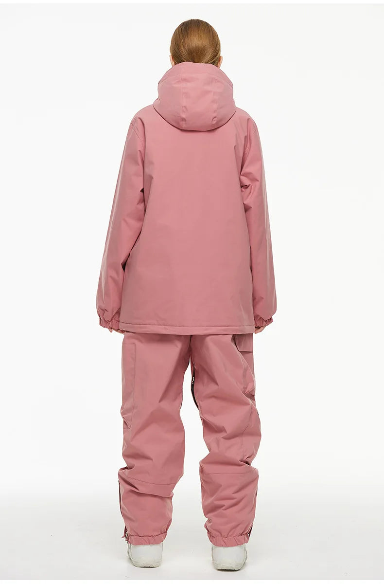 New Men Women Snow Clothes Snowboarding Suit Winter Windproof Waterproof Warm Ski Suit for Couple Jacket Pants Set Multi Color