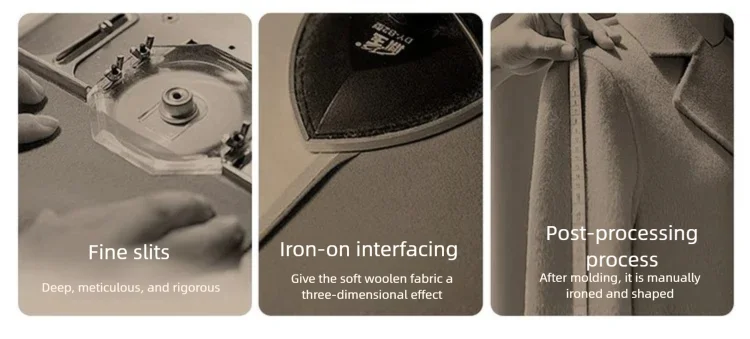 SENTUBILA Women's 100% Wool Long Coat Winter 2025 Classic Elegant Commuter Style Double-Faced Overcoat Ladies Clothes W54OA8780