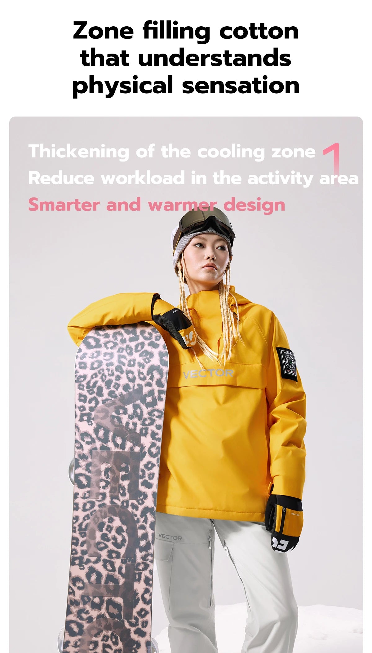 VECTOR Brand Adult Ski Wear Women Man Hooded Sweater Trend Ski Wear Thickened Warmth and Waterproof Equipment Jacket Women