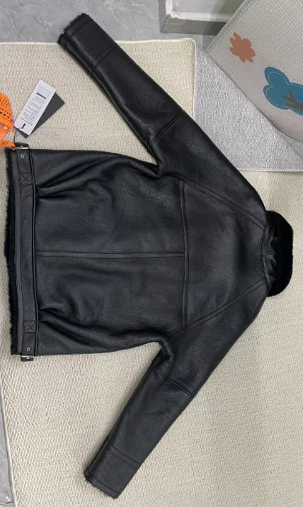 Natural Merino Sheepskin Wool Double Faced Fur Coat Women Motorcycle Leather Jacket Winter Clothes Woman 2024 дубленка женская